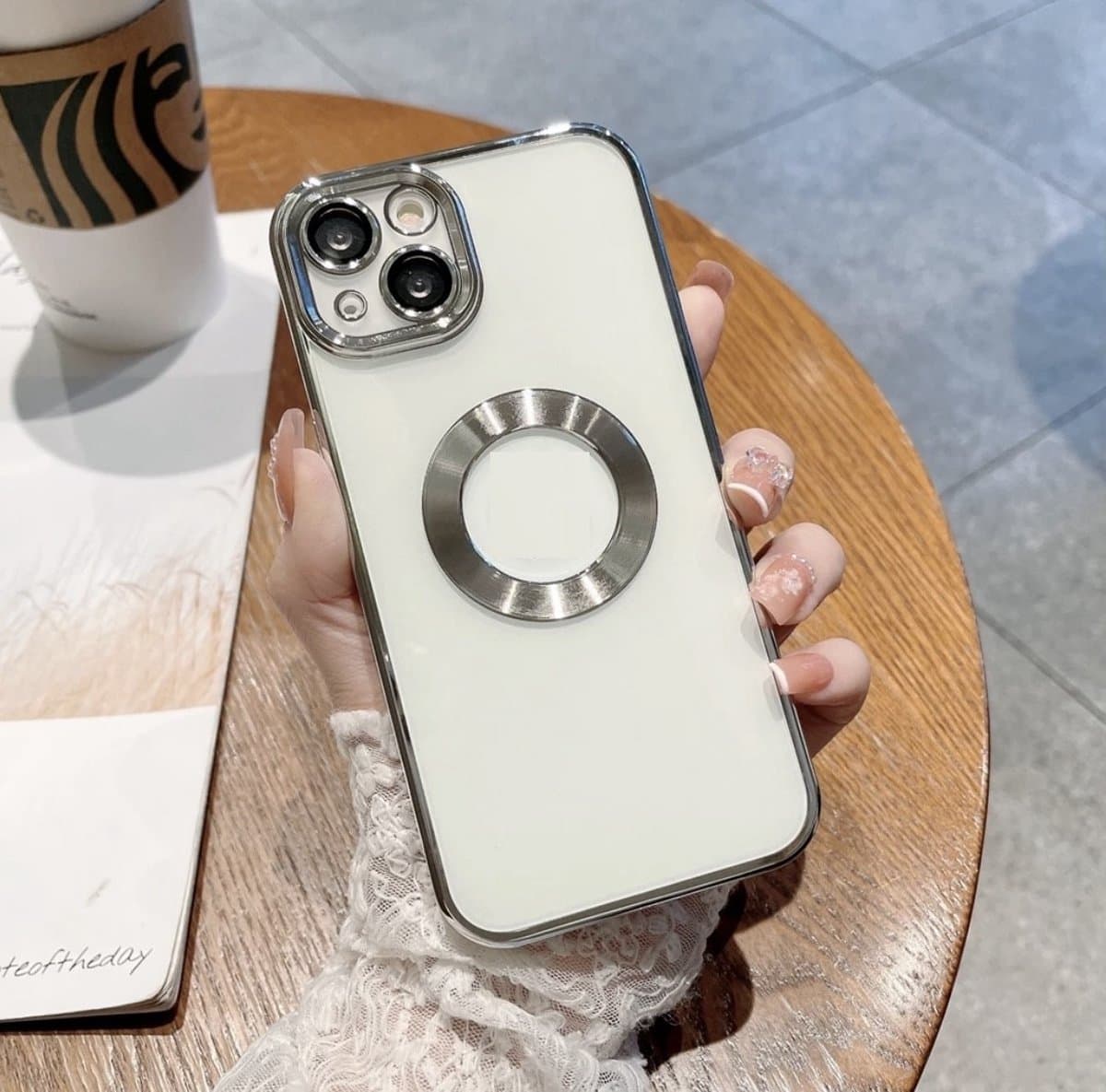 iPhone 13 pro max hoesje met camera protector zilver