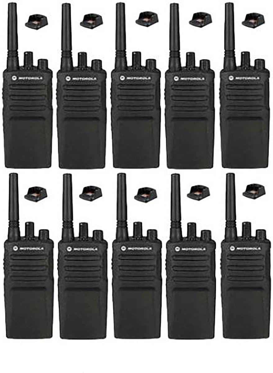 Set van 10 Motorola XT420 UHF IP55 PMR446 Portofoon met laders