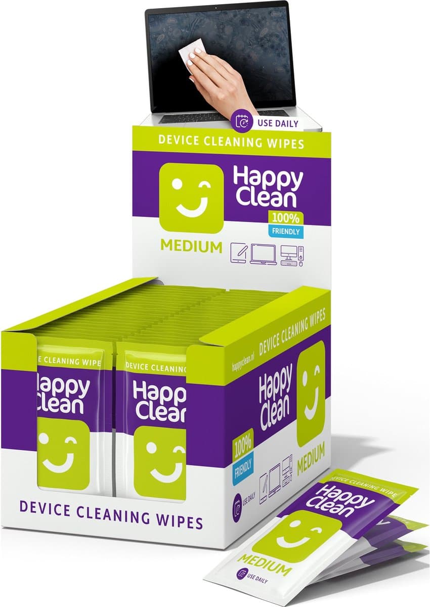 Happy Clean Reinigingsdoekjes - 100 Stuks - Voor Laptop, Computerscherm en Toetsenbord