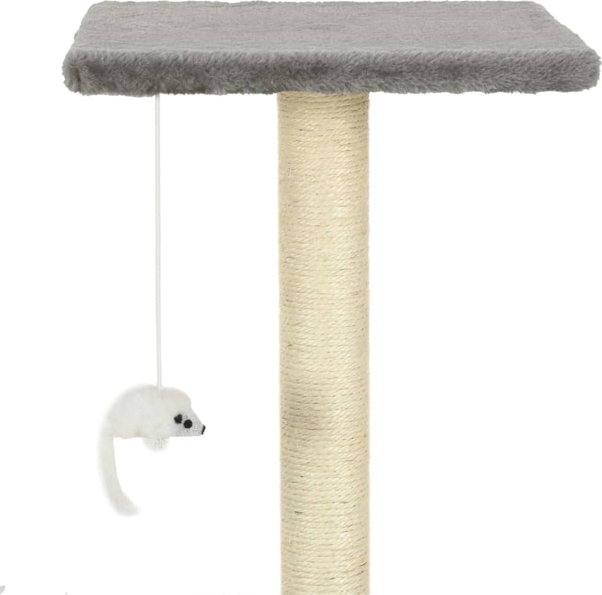 vidaXL - Kattenkrabpaal - met - sisal - krabpalen - 95 - cm - pootafdrukken - grijs