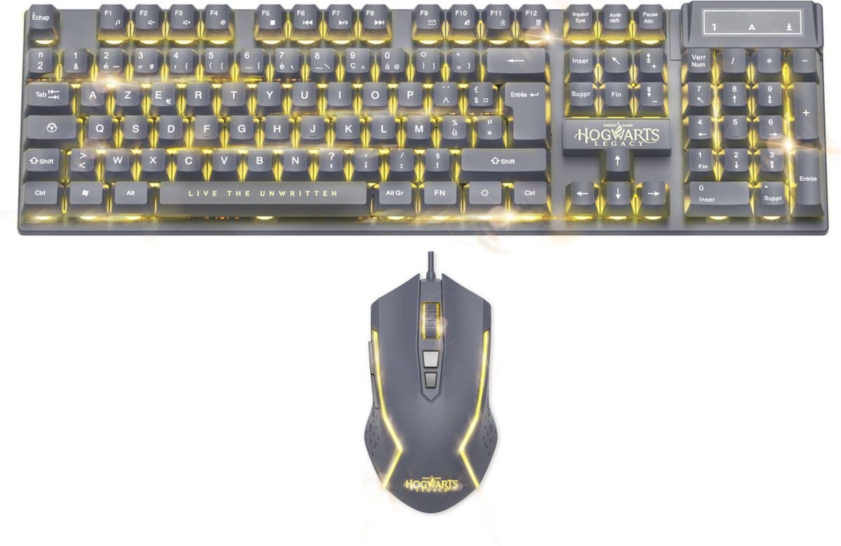 Hogwarts Legacy - Bedraad toetsenbord en muis met achtergrondverlichting voor Gaming - Azerty FR