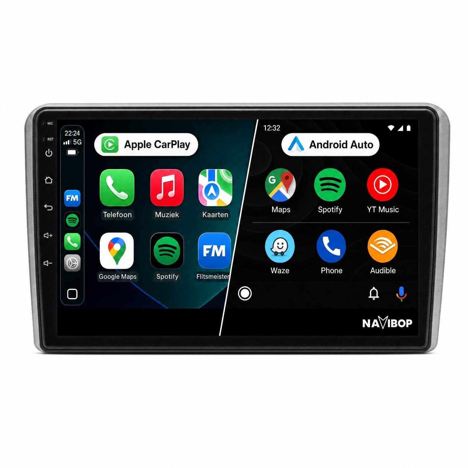 Navibop Autoradio geschikt voor Fiat Ducato Citroen Jumper Peugeot Boxer Versie 1 2006 t/m 2015 - Draadloos Apple CarPlay & Android Auto - 9 inch touchscreen - Android 15 - 2GB/64GB - Navigatie - Bluetooth - DAB+ ready - 2 din