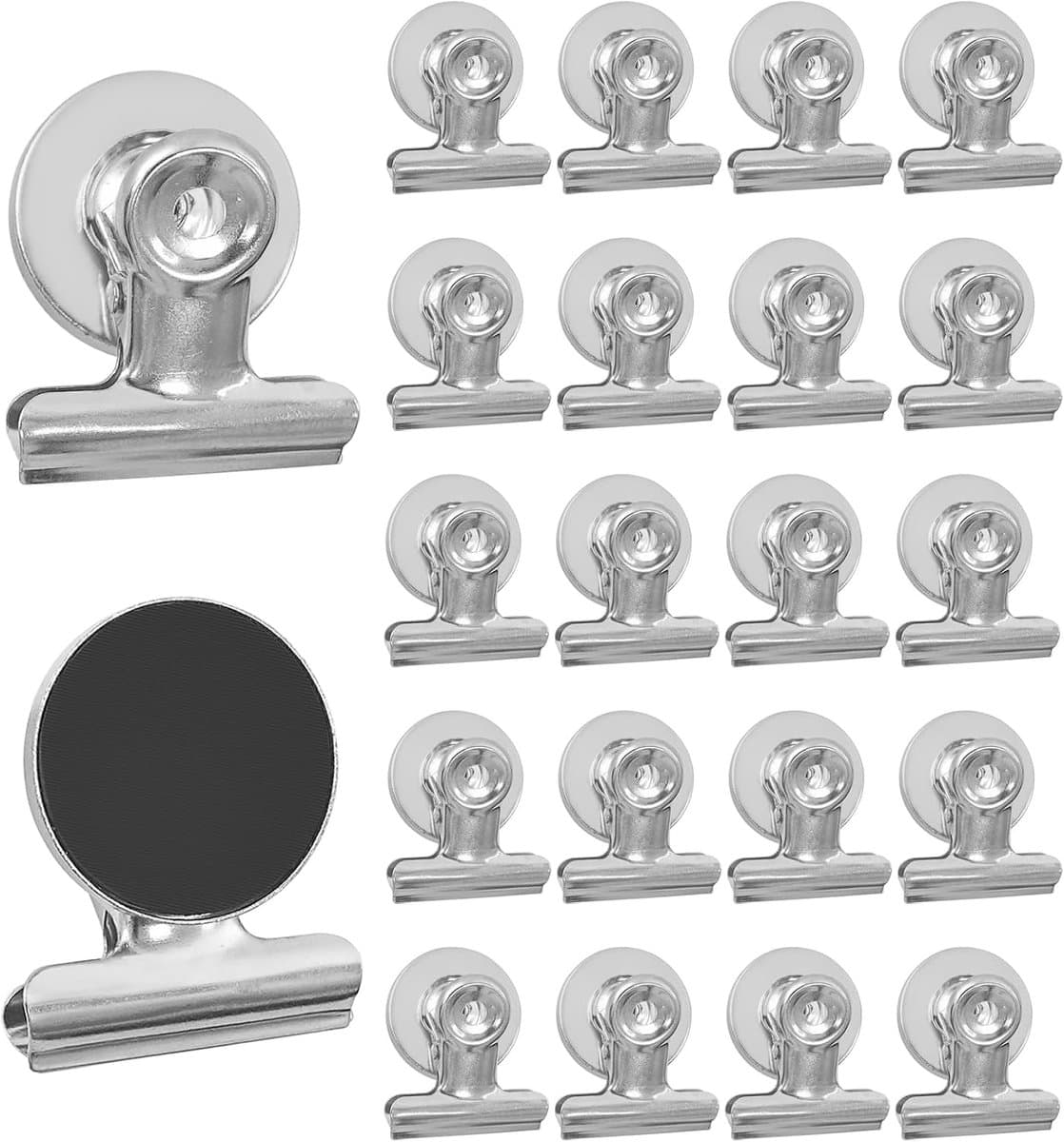 20 stuks koelkastmagneetklemmen, koelkastmagneetclip, robuuste metalen magnetische clips voor thuis, kantoor, school, zilver, 30 mm