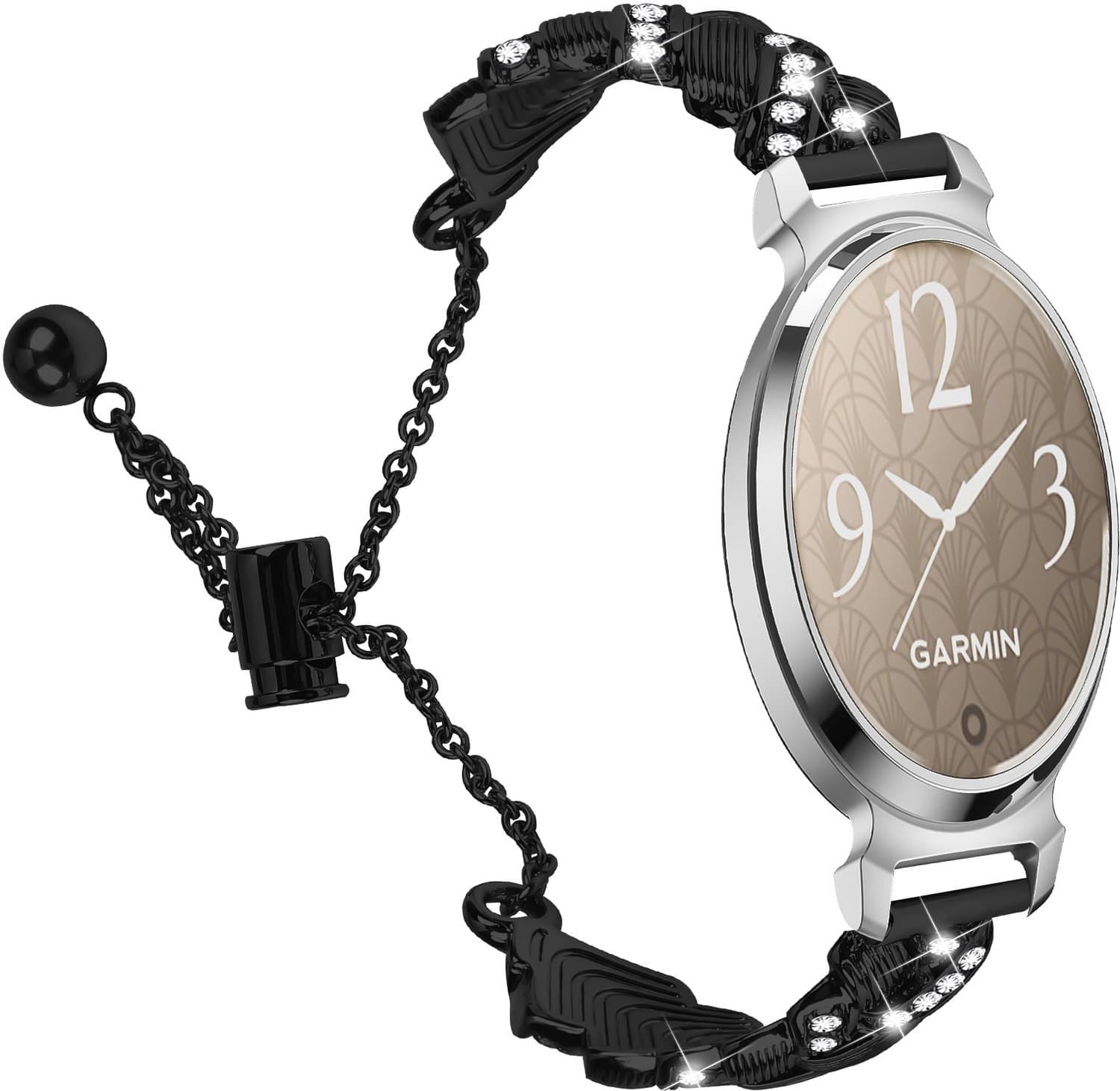 Hart Diamant Armband Compatibel met Garmin Lily 2 - Stijlvolle Zink Legering Halve Armband