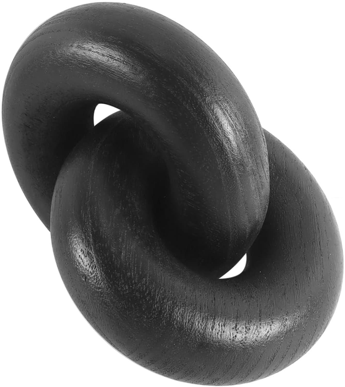 Boheemse Houten Ketting Decor Handgemaakt Dubbele Ring Sculptuur