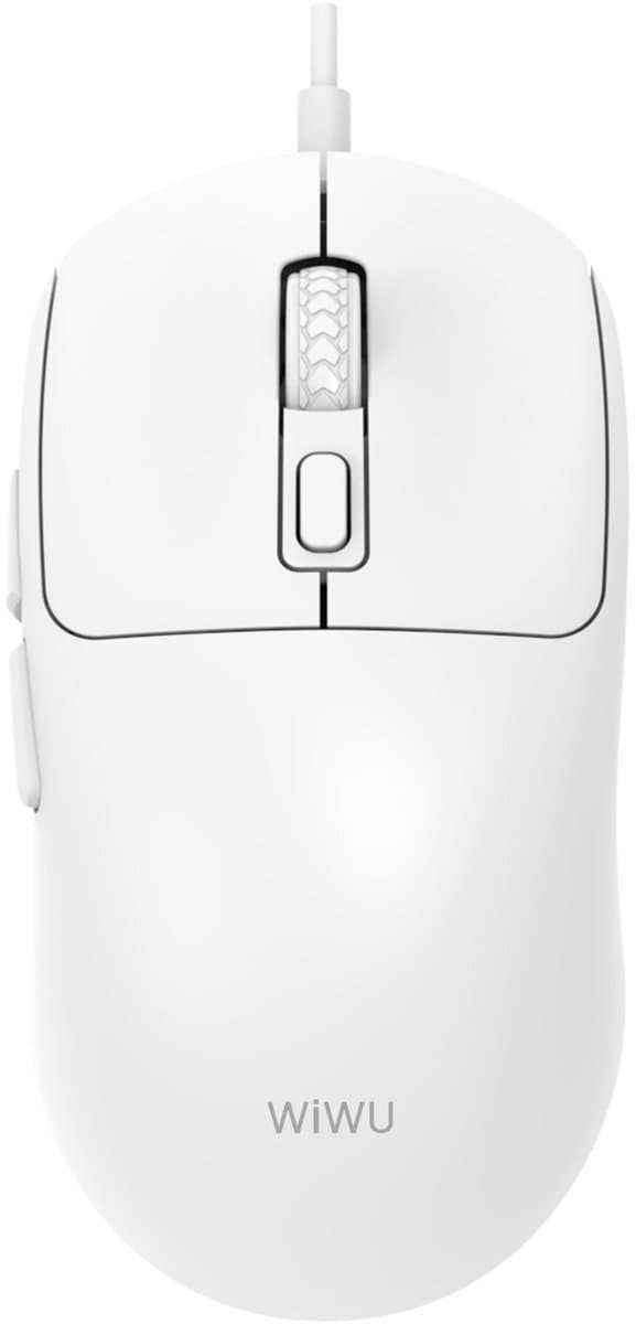 WiWU Bedrade Optische Muis - 6 Knoppen - Ergonomisch Design - 1.8m Kabel - Wit