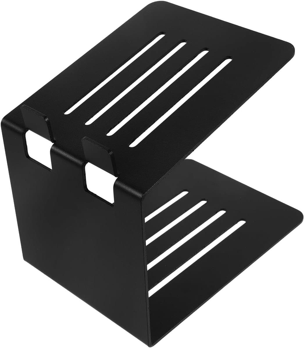Metalen Speaker Stand - Monitorverhoger Boekenplank - Verbeter Geluidskwaliteit - Kantelbare Hoek - 16.3 x 14.5 x 13 cm - Zwart