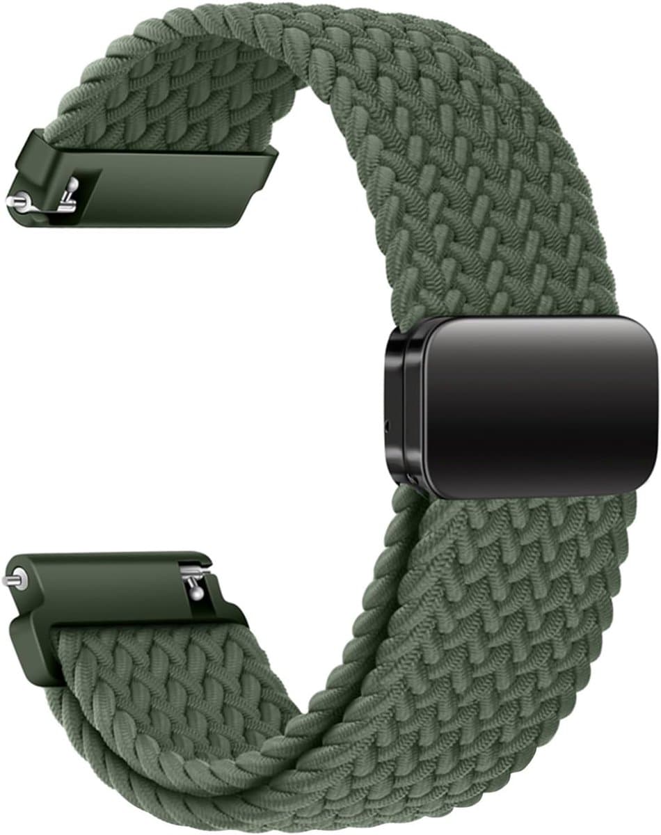 Nylon band 20 mm 22 mm - verstelbare magnetische sluiting - elastisch en comfortabel - vervangband voor smartwatches - ShopVlot