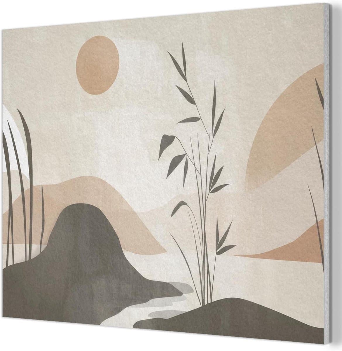 Vilt Wandpaneel - Wanddecoratie Vilt - Woonkamer Aankleden - Geluiddempend Effect - 100x70cm - Beige
