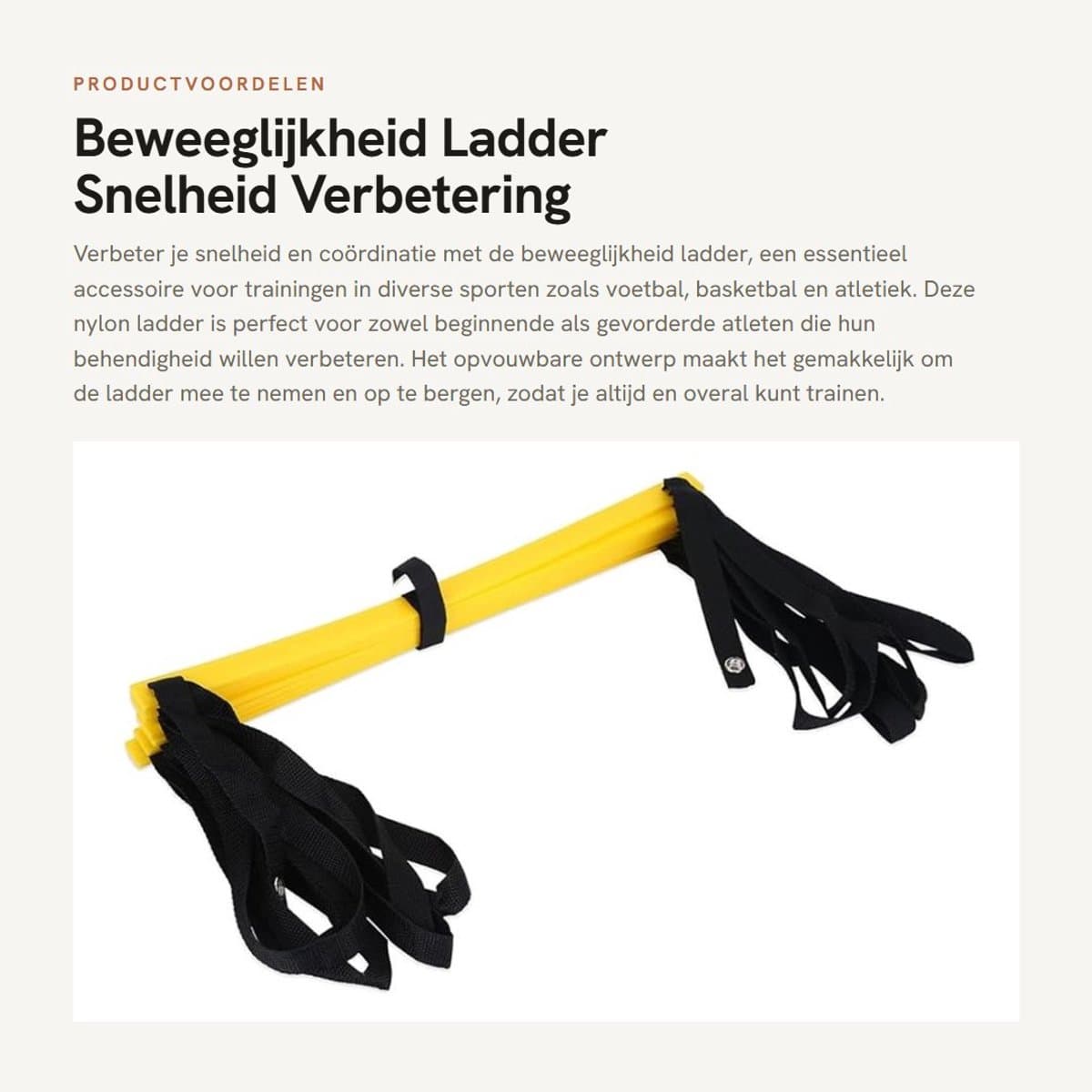 Dailygoods- Training Ladder - Opvouwbaar Ontwerp - Draagbaar - Beweeglijkheid Ladder - Snelheid Verbetering - Coördinatietraining voor Sporten - Behendigheidsladder