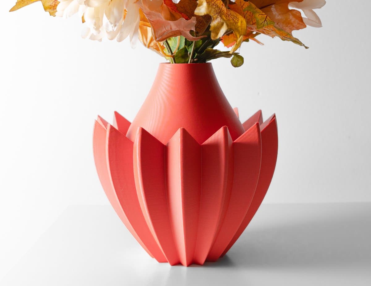 Skushy Vaas Makio - Geschikt voor LEGO Bloemen en Bouwsteenbloemen - Moderne Designvaas voor Droogbloemen en Kunstbloemen - Sculpturale Decoratieve Vaas - Premium Woondecoratie