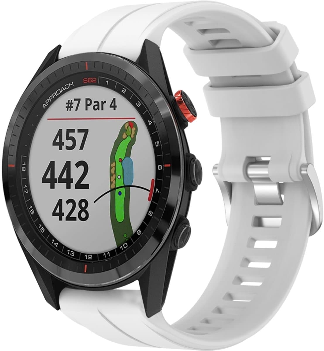 Voor Garmin Approach S62 22mm siliconen sporthorlogeband (wit)