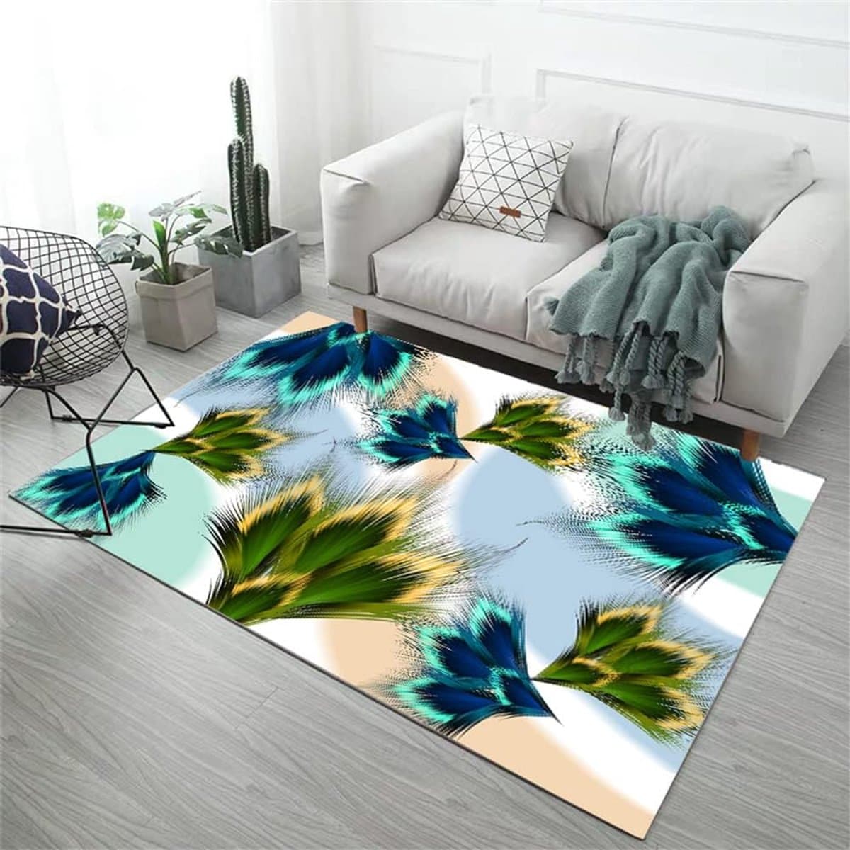 Pluizig Vloerkleed - Zacht Tapijt - Woonkamer Decoratie - Machinewasbaar - 120x170cm - Meerdere Kleuren