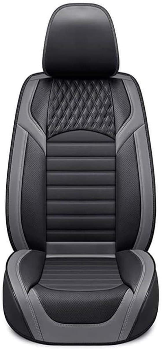 Autostoelhoezen Set - Stoelbekleding Auto - Interieur Beschermen - Ademend PU Leer - Complete Set - Grijs