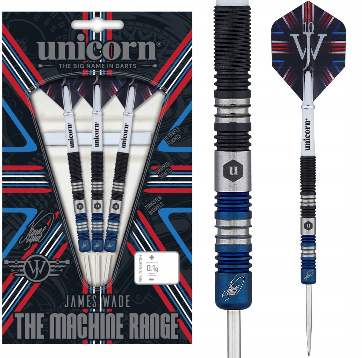 Unicorn James Wade The Machine Two Tone 90% - Dartpijlen