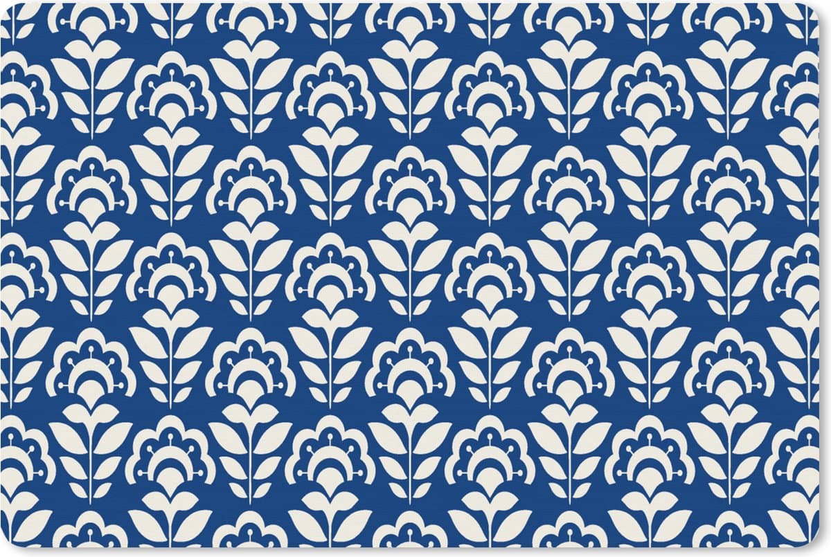 Muismat XXL 120x80 cm - Bureau onderlegger - Bureau mat Zonnebloem - Blauw - Design - Bureaumat - Gaming mousepad xl - Bureaulegger groot - Computer deskmat