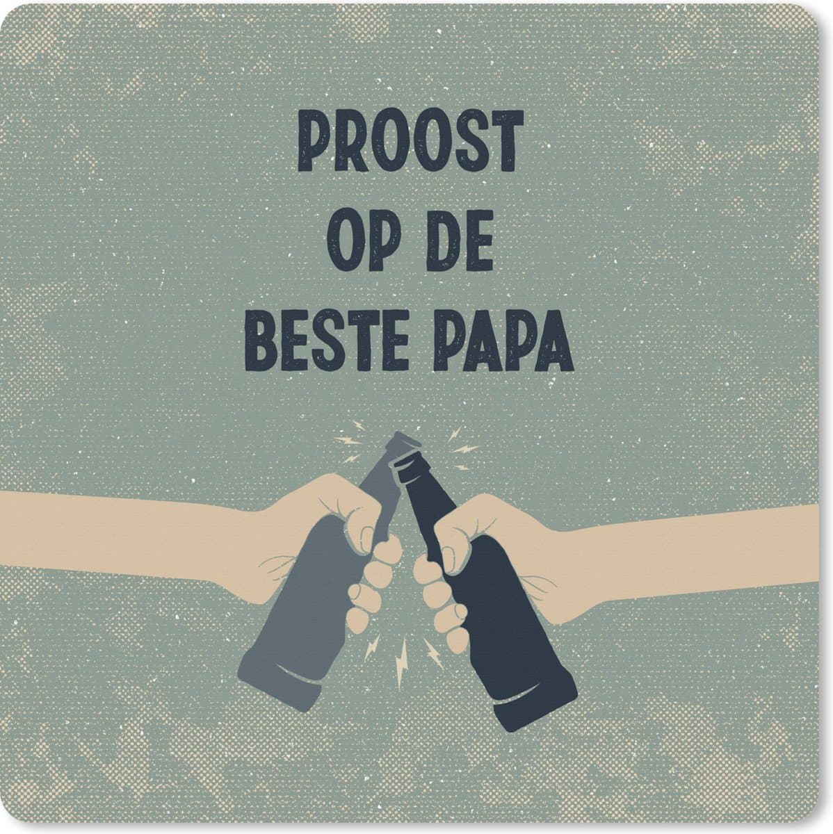 Muismat XXL 80x80 cm - Bureau onderlegger - Bureau mat Quotes - Proost op de beste papa - Vaderdag - Spreuken - Bureaumat - Gaming mousepad xl - Bureaulegger groot - Computer deskmat