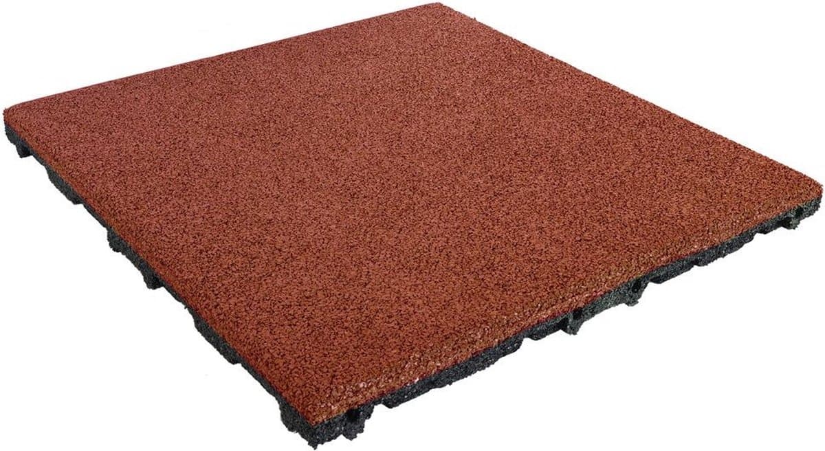 IVOL Rubber tegels 45 mm - 0.5 m² (2 tegels van 50 x 50 cm) - Rood