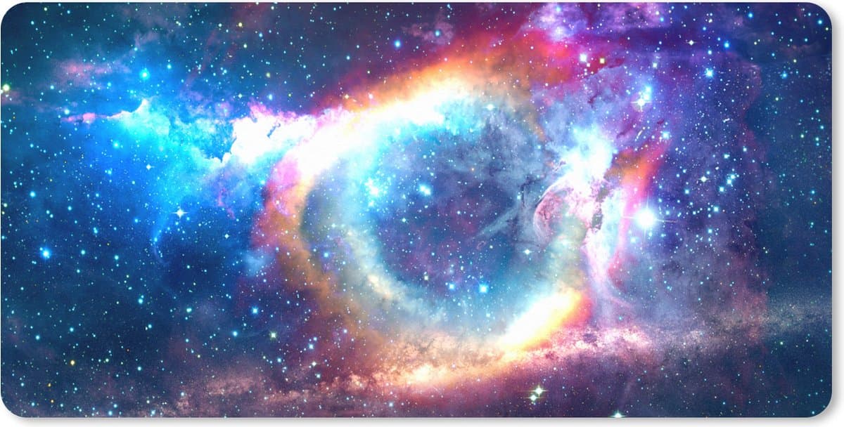 Muismat xxl - Sterrenhemel - Regenboog - Melkweg - Neon - Gaming - Gaming muismat - 80x40 cm - Mousepad xxl