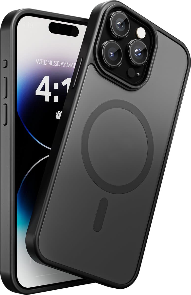 Hoesje Geschikt voor iPhone 14 Pro Max - Zwart - Geschikt voor MagSafe – Slank, Sterk en Shock proof