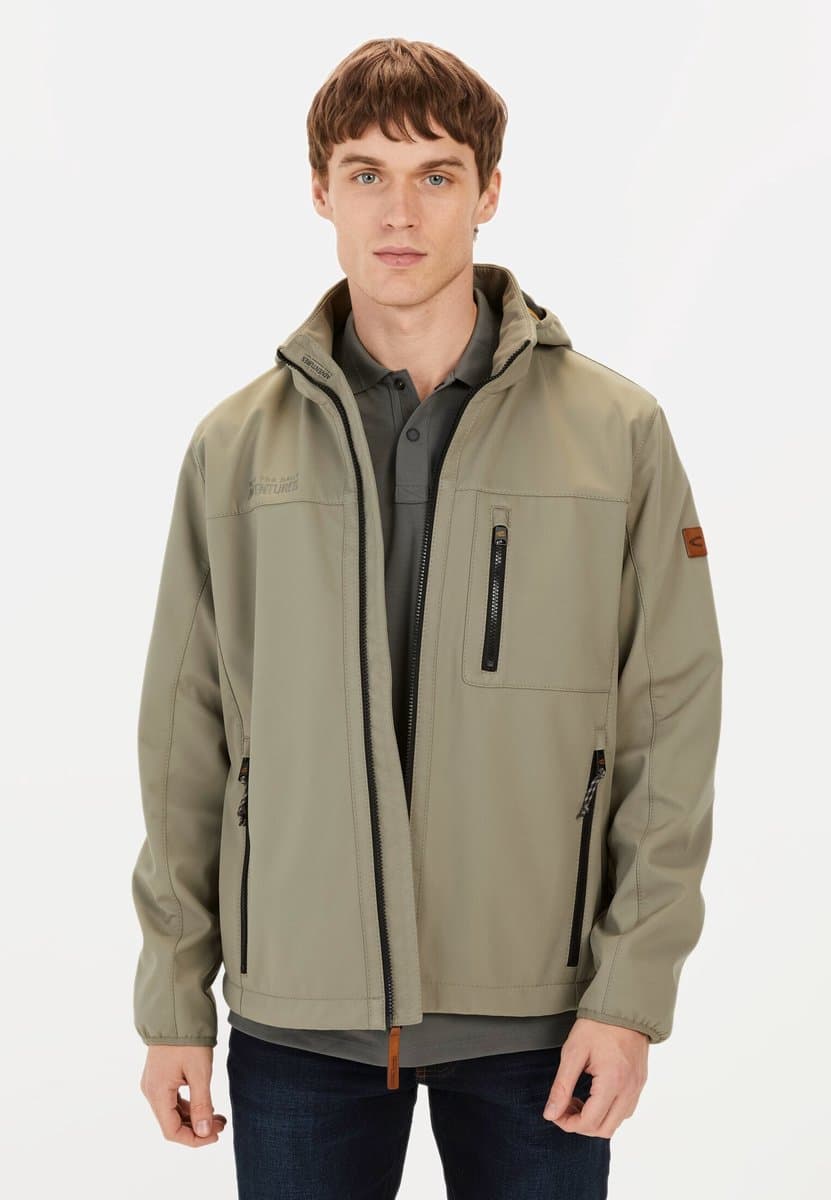 camel active Softshelljack met afneembare capuchon - Maat menswear-30 - Groen