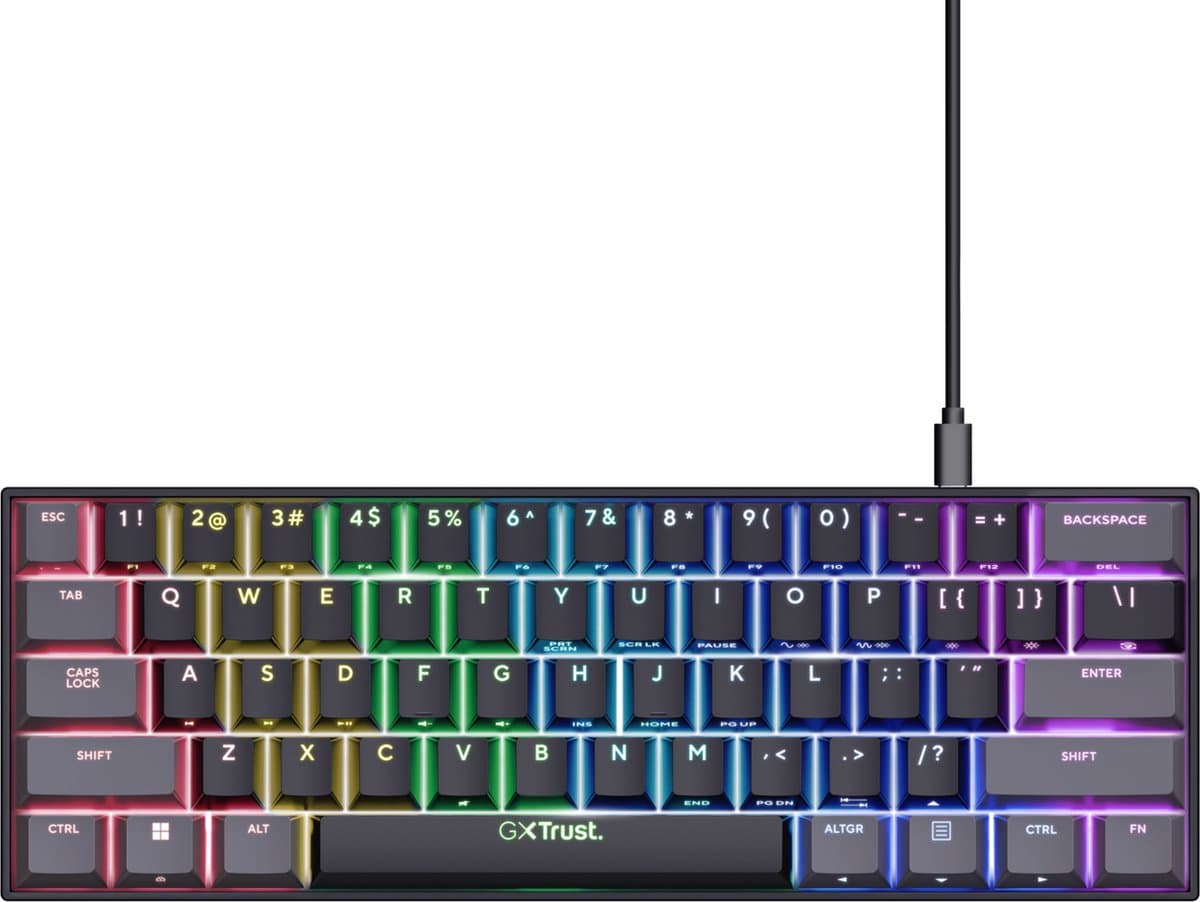 Trust GXT 867 Acira toetsenbord Gamen USB QWERTY Amerikaans Engels Zwart
