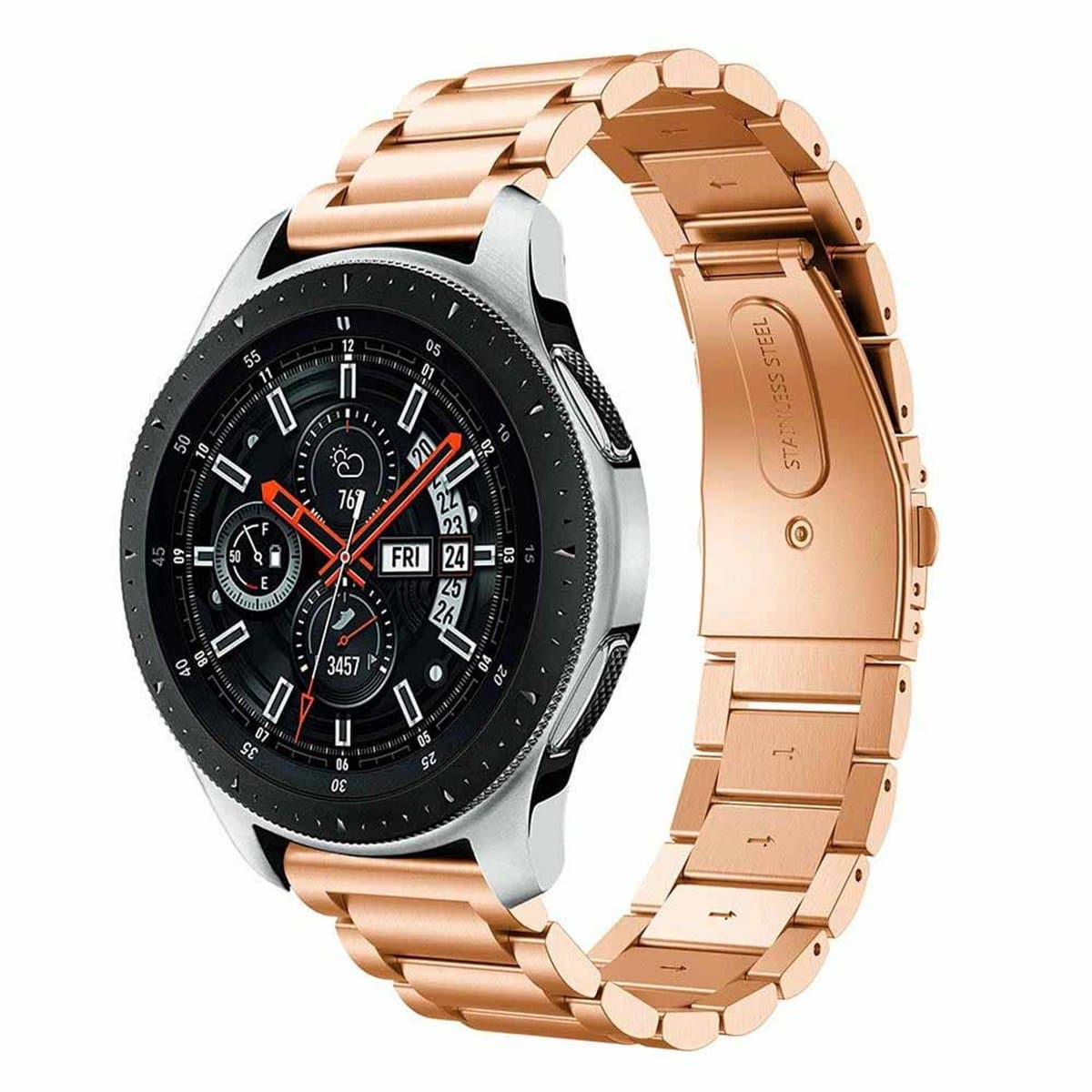 geschikt voor Samsung Galaxy Watch stalen band - rosé goud - 45mm / 46mm