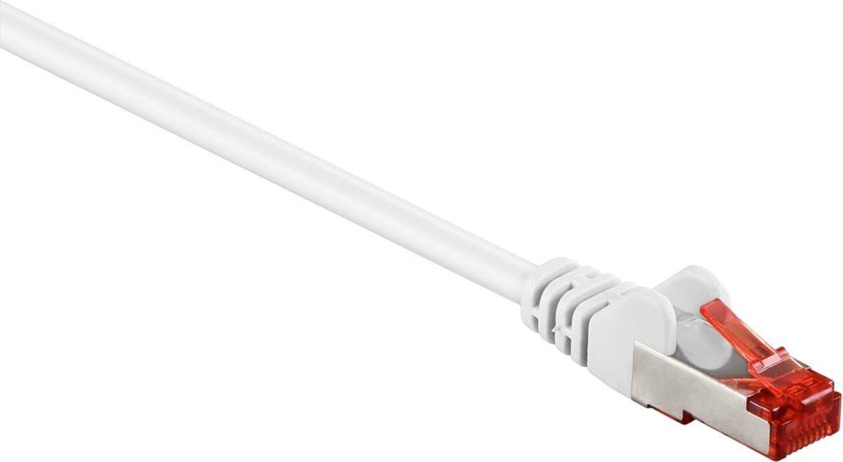 S/FTP CAT6 Gigabit netwerkkabel / wit - LSZH - 0,15 meter