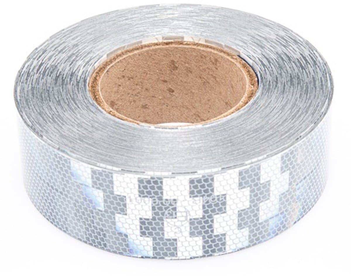 Reflecterende tape voor harde ondergrond - wit - per meter