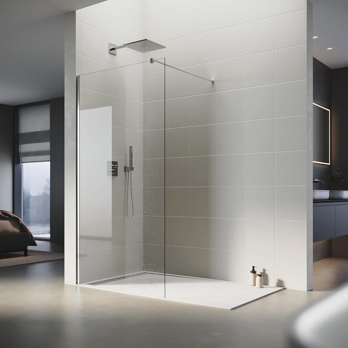 Douchewand van glas 120x200 cm - Walk-in douche met 8 mm Easy-Clean glas