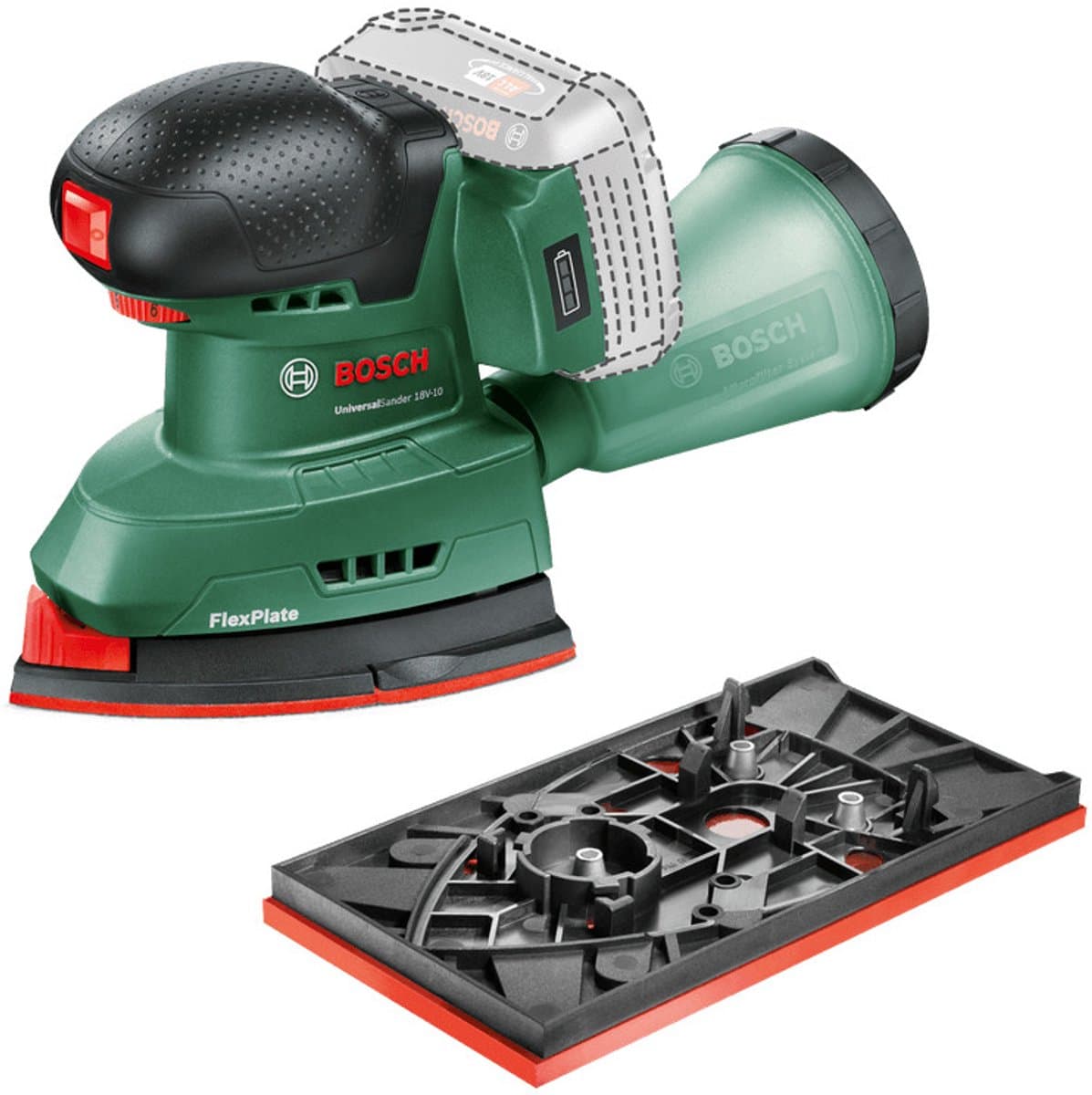 Bosch universele schuurmachine 18V-10 - los gereedschap, draadloos