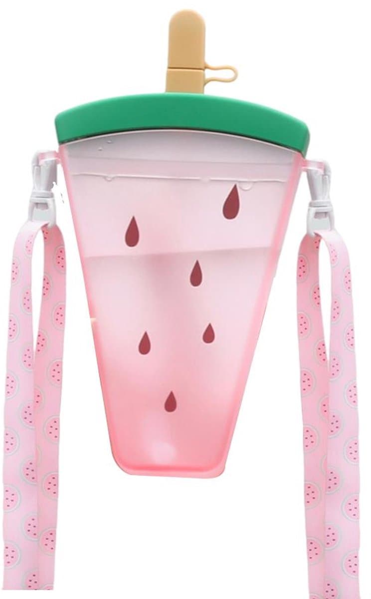 Mmgoqqt - 1 Stuk - 320Ml - Herbruikbare Drinkbeker - Roze - Standaardmodel - Met Deksel En Rietje Voor Zomer Zwembad