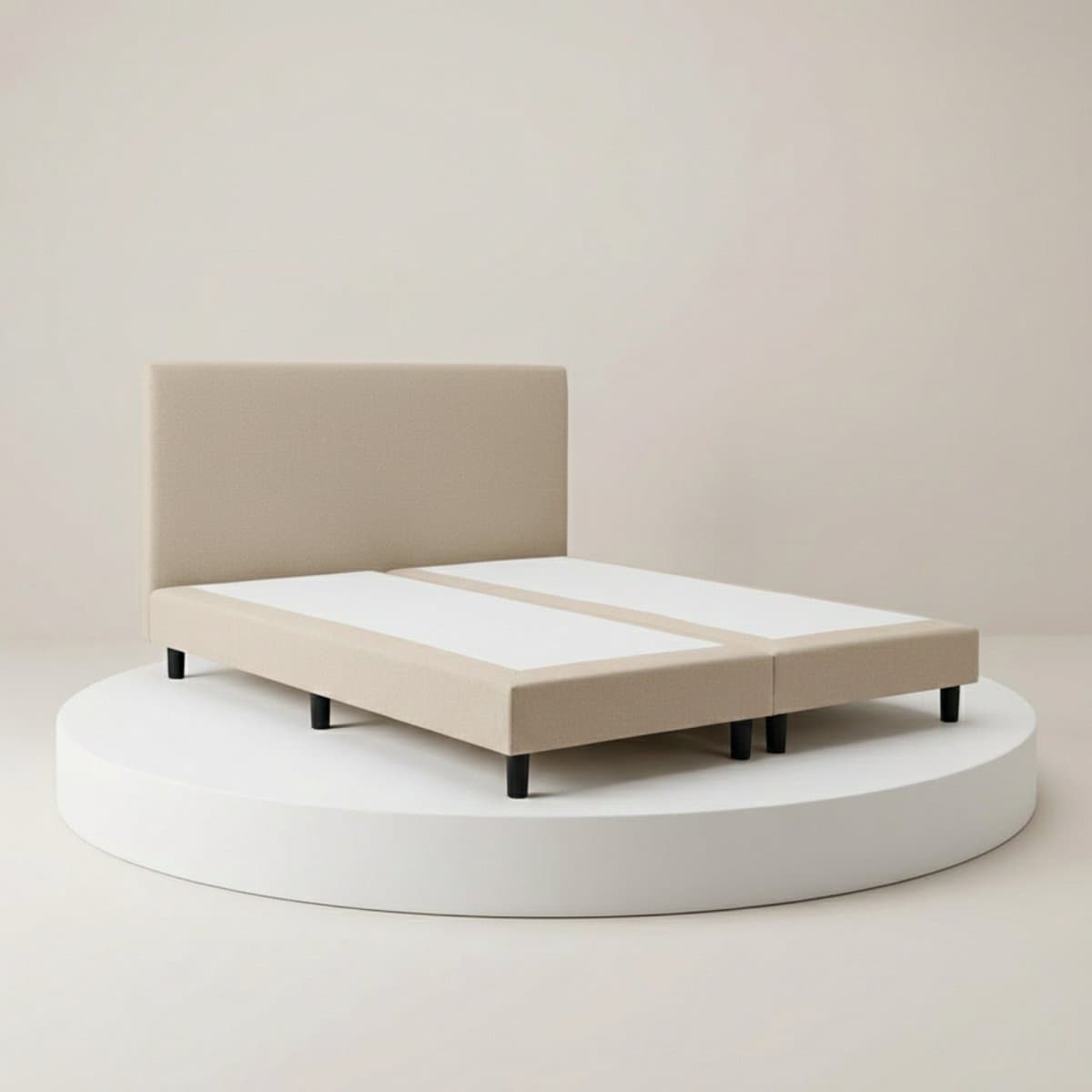 Boxspring DreamLux - 120x210 Zonder matras - Beige Glad - BalBedden