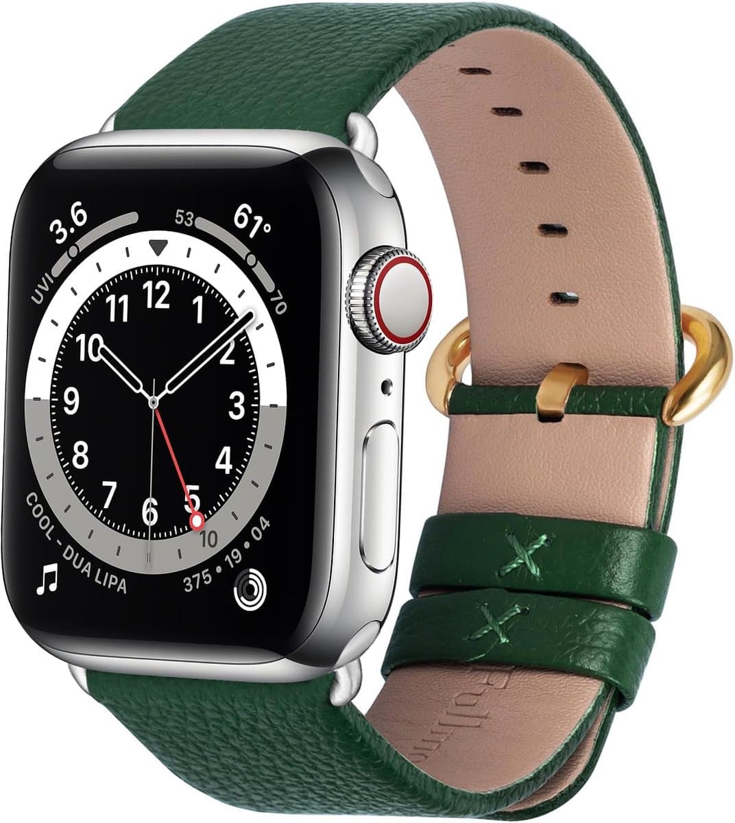 Compatibele Apple Watch Band 42mm-44mm-45mm-49mm in 15 Kleuren voor iWatch Series Ultra-SE-SE2-8-7-6-5-4-3-2-1 - Donkergroen-Gouden Gesp 42mm-44mm-45mm-49mm-4900mm