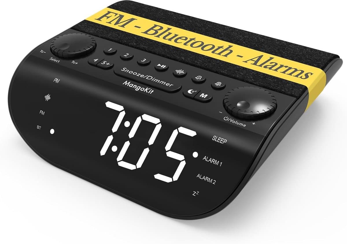 Nachtkastje Wekker met FM Radio en Bluetooth Speaker