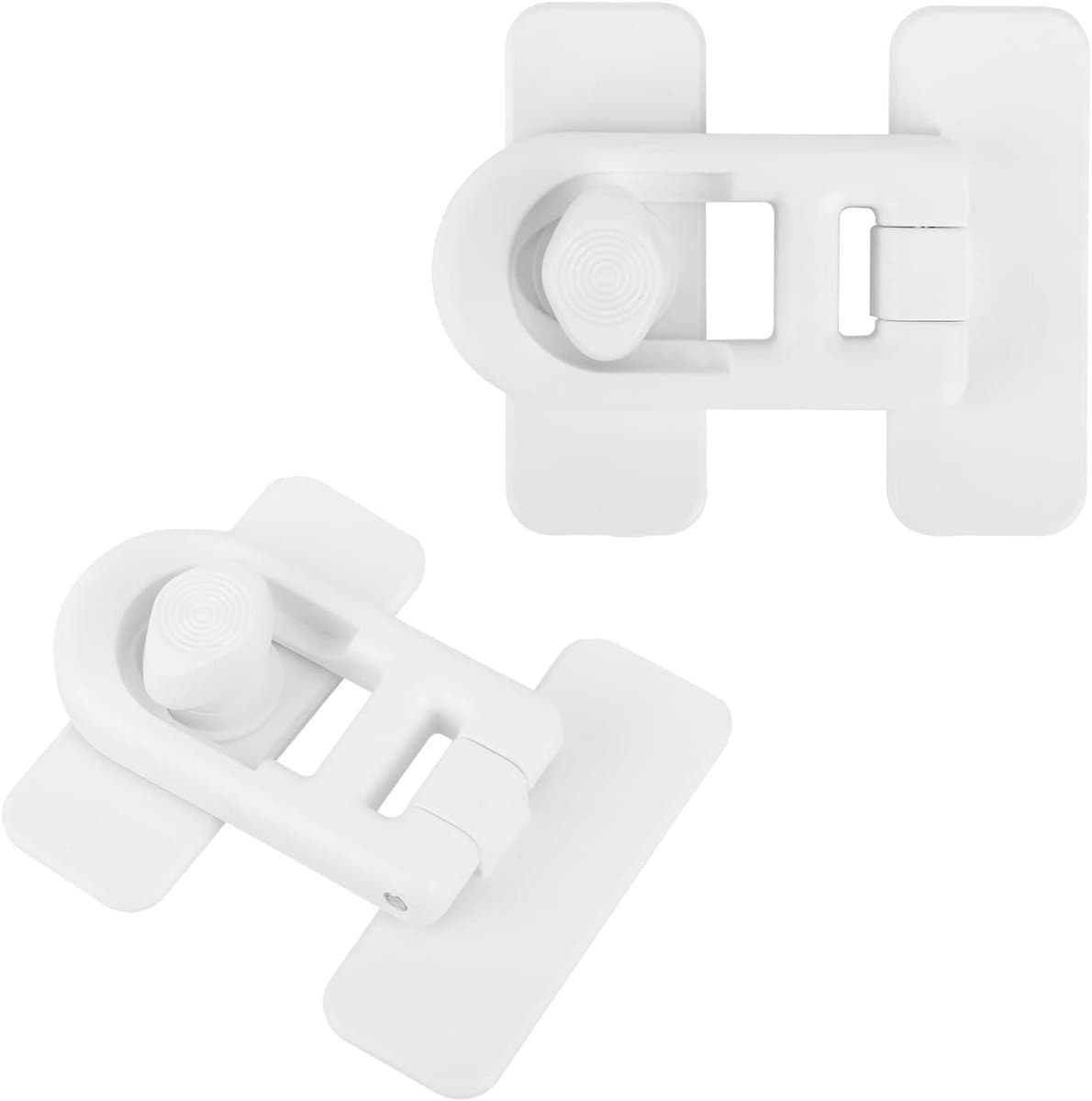 Allecta - Babyveiligheidstoiletsloten in Wit - Set van 2 - Eenvoudige Installatie - Badkamerveiligheid voor Peuters - Universeel gebruik - Kindveilige Toiletbrilsloten