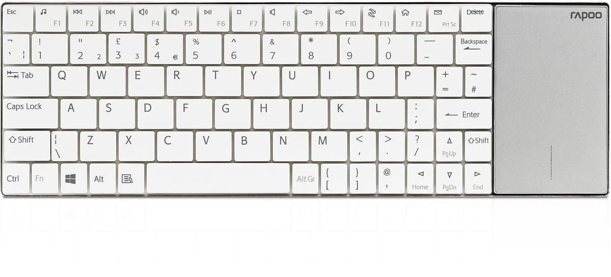 Draadloos multimedia toetsenbord touchpad E2710 Wit QWERTY