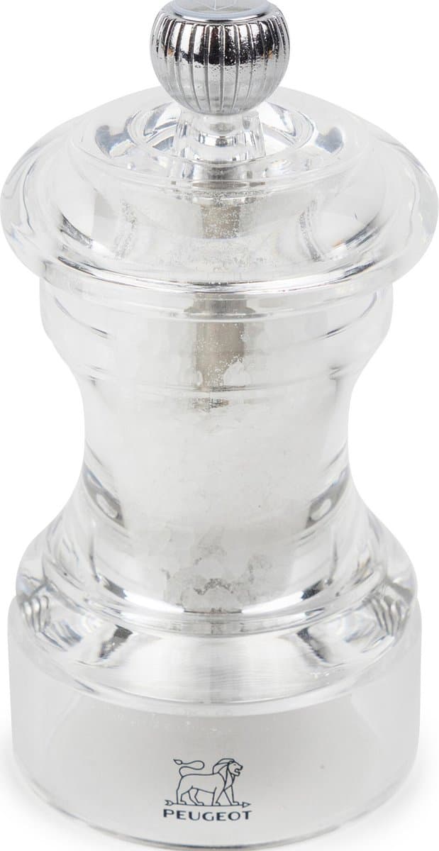 Peugeot Bistro zoutmolen - 10 cm, transparant acryl