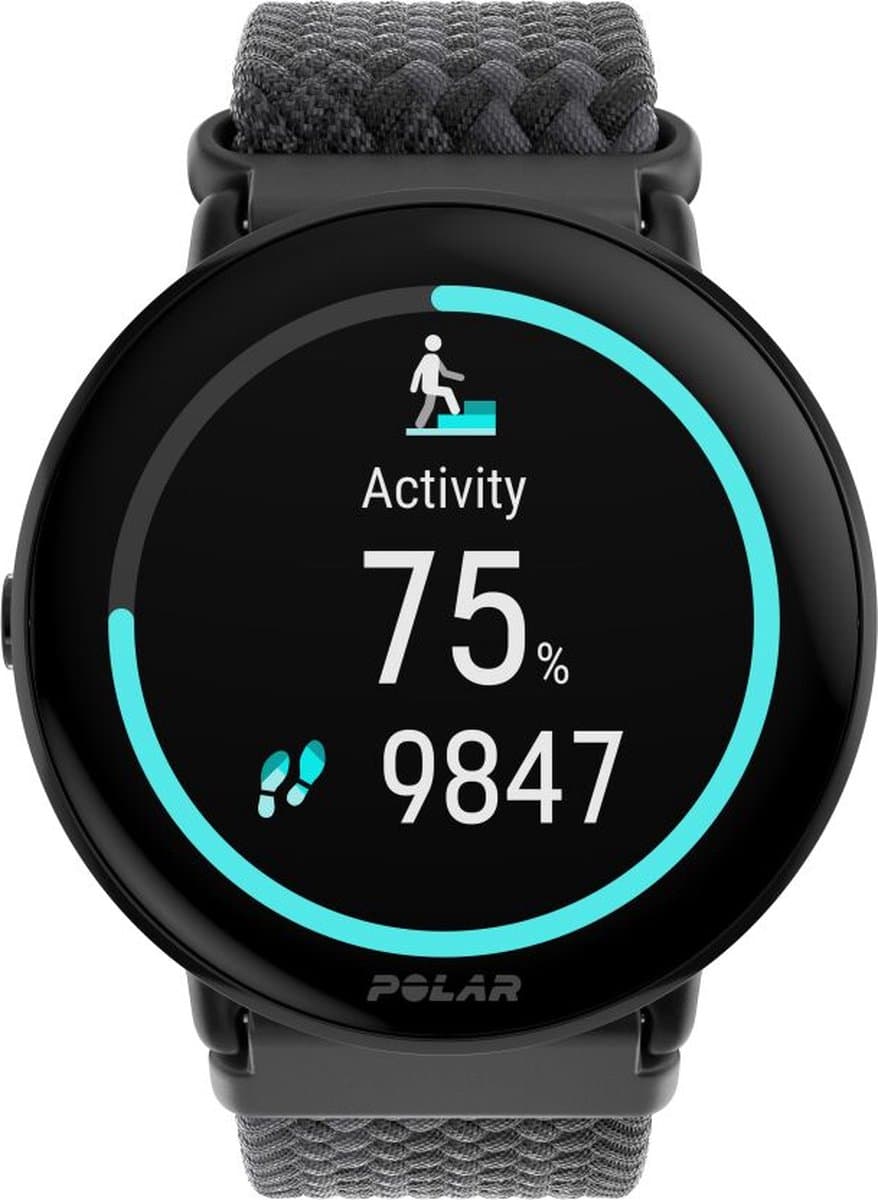 Polar Ignite 3 - Fitness Smartwatch & GPS Activity Tracker - Black / Braided Yarn - S-L