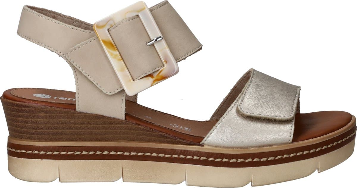 Remonte Leren Dames Sandalen - Beige - 40