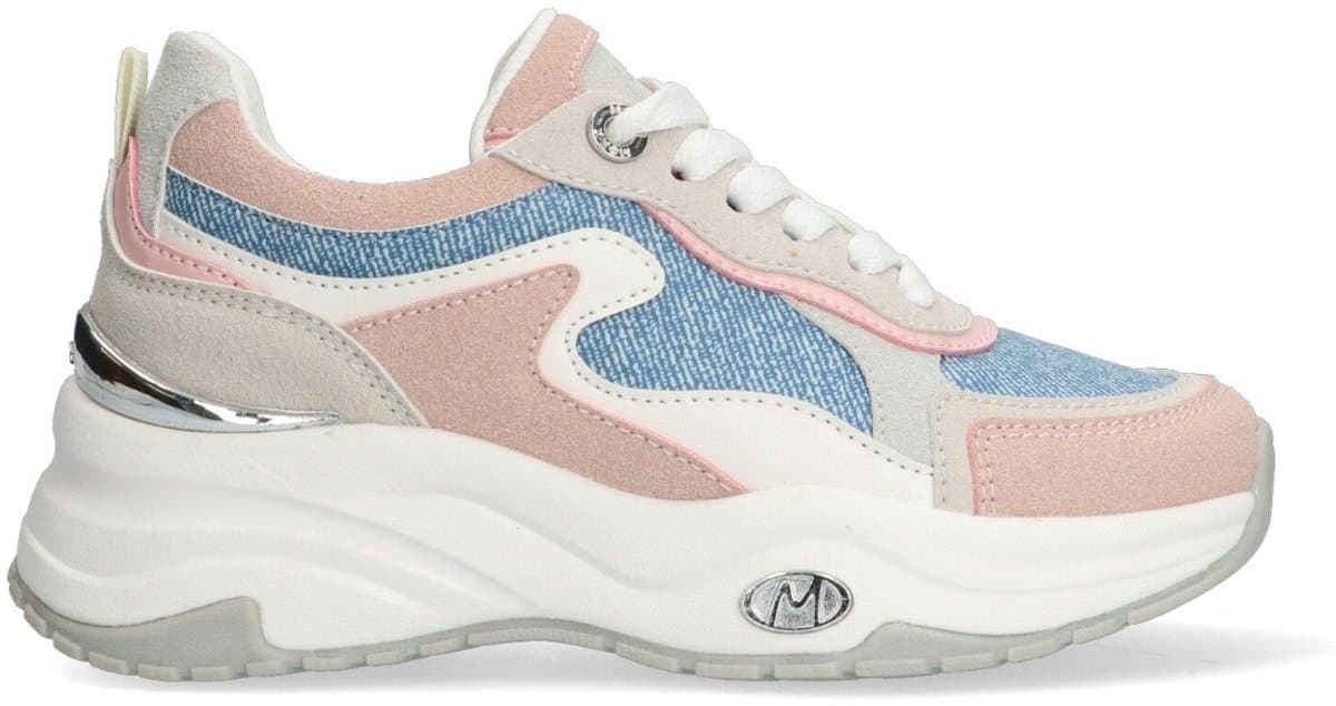 MEXX Kids XX825100-770 Meisjes Lage Sneakers - Roze/Blauw - Leer - Veters