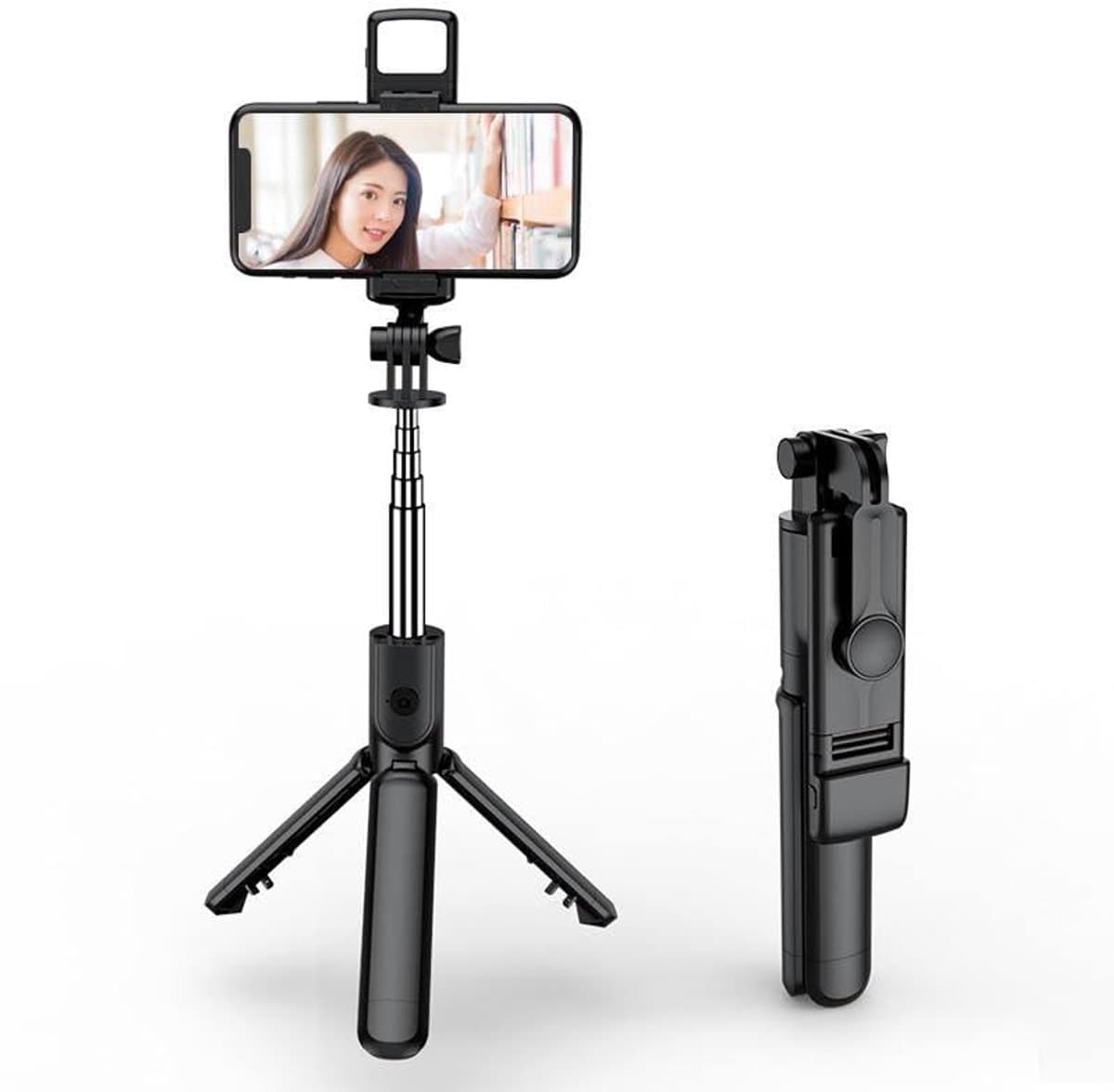 Bluetooth Selfie Stick - Tik Tok - Selfiestick - Statief - Universeel - Fill Light - Tripod - licht - Met afstandsbediening - Geschikt voor Samsung & iPhone – met verlichting
