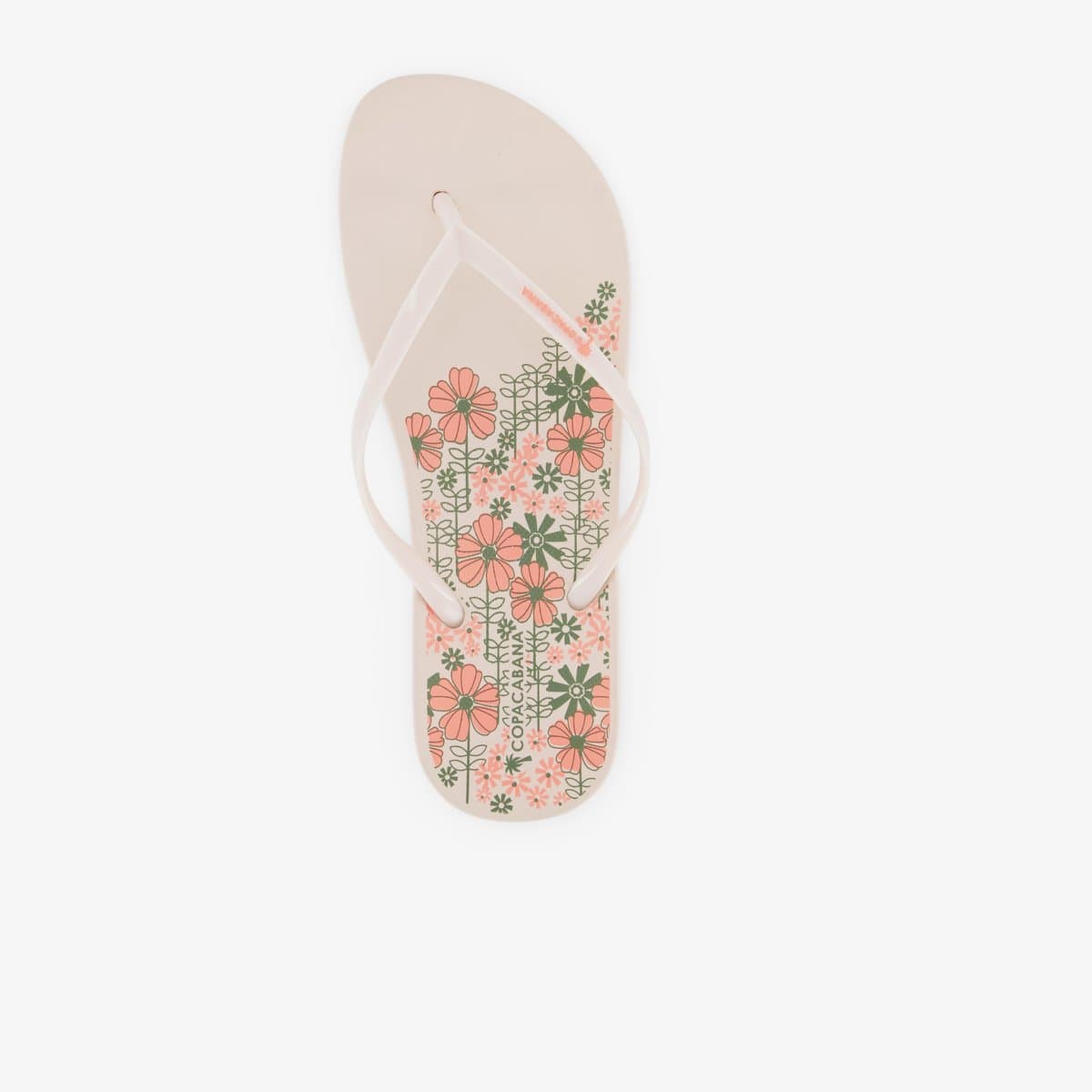 Copacabana dames teenslippers met bloemen beige - Maat 37