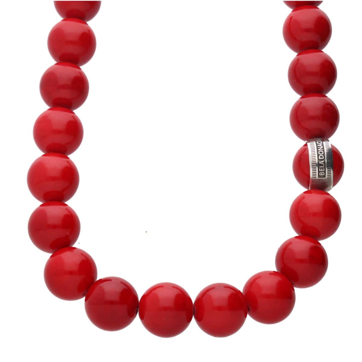 Bela Donaco - Ketting Statement B16 – Rode Jade – Sterling Zilver