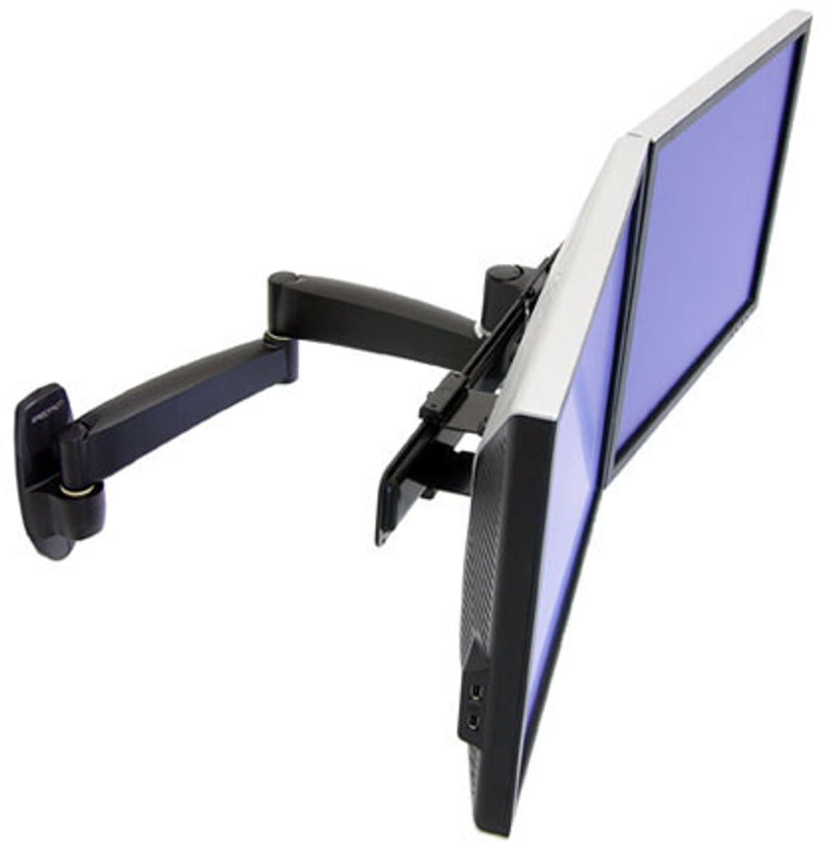 Ergotron 200 Series Dual Monitor Arm 55,9 cm (22") Muur Zwart