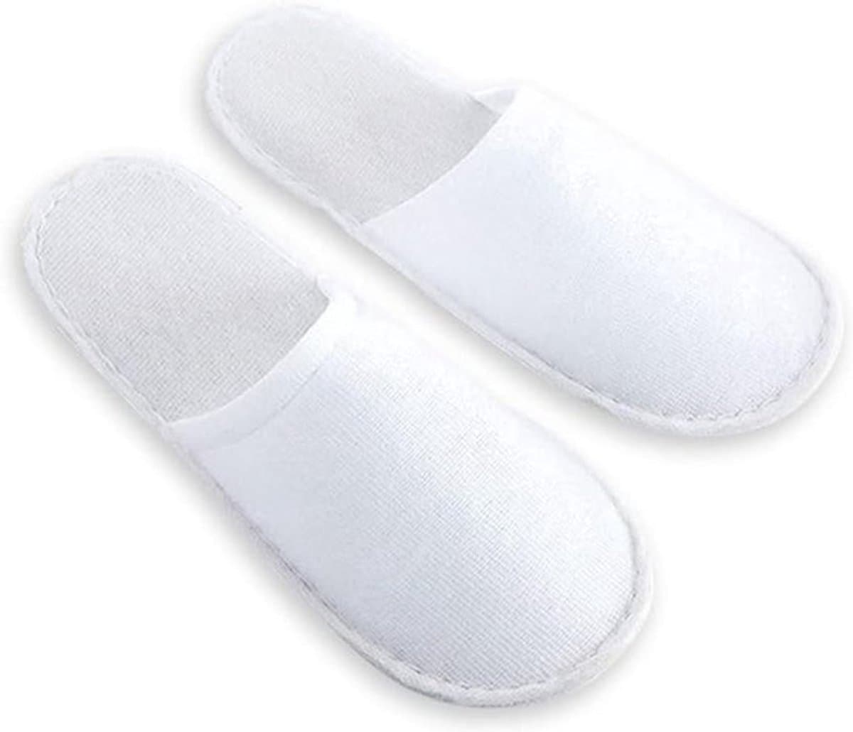 Hotelslippers voor gasten en reizen - 4 paar pantoffels voor hotel, spa, thuis - wit - 32 EU 3X-Smal