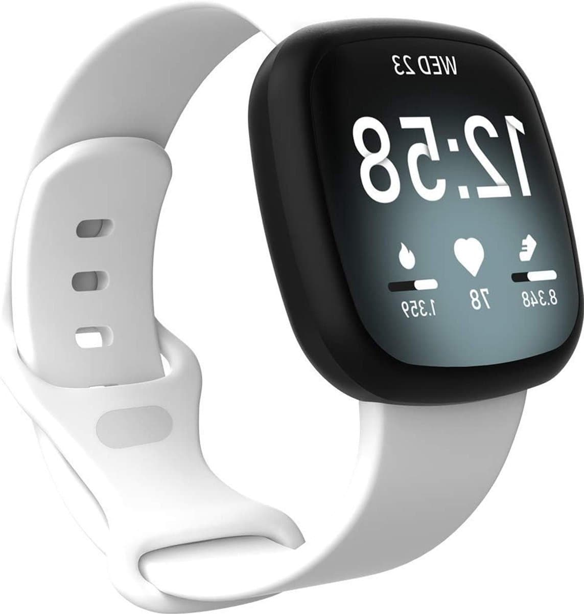 Zachte TPU Sport Silikonenset voor Fitbit Sense en Versa 3, Geschikt voor Mannen en Vrouwen - 2 Stuks, Ademend en Duurzaam