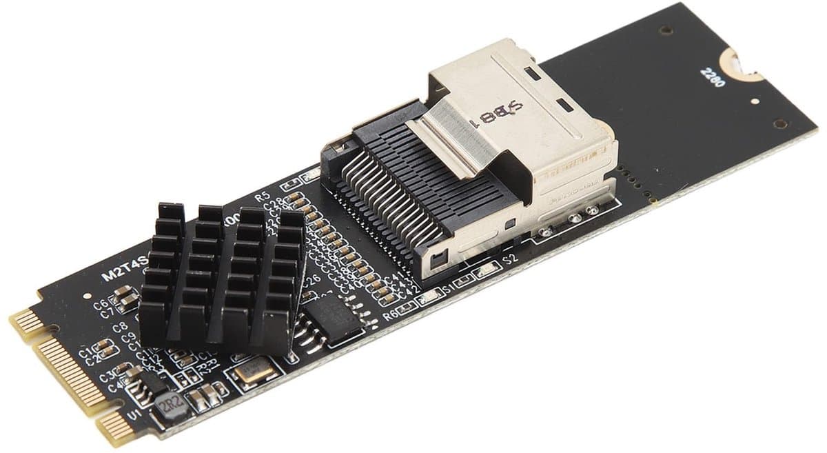 Zeynomax - M.2 Naar Uitbreidingskaart - Snelle gegevensoverdracht - Compact formaat - 4 Poort 6Gbps Controller - Geschi...