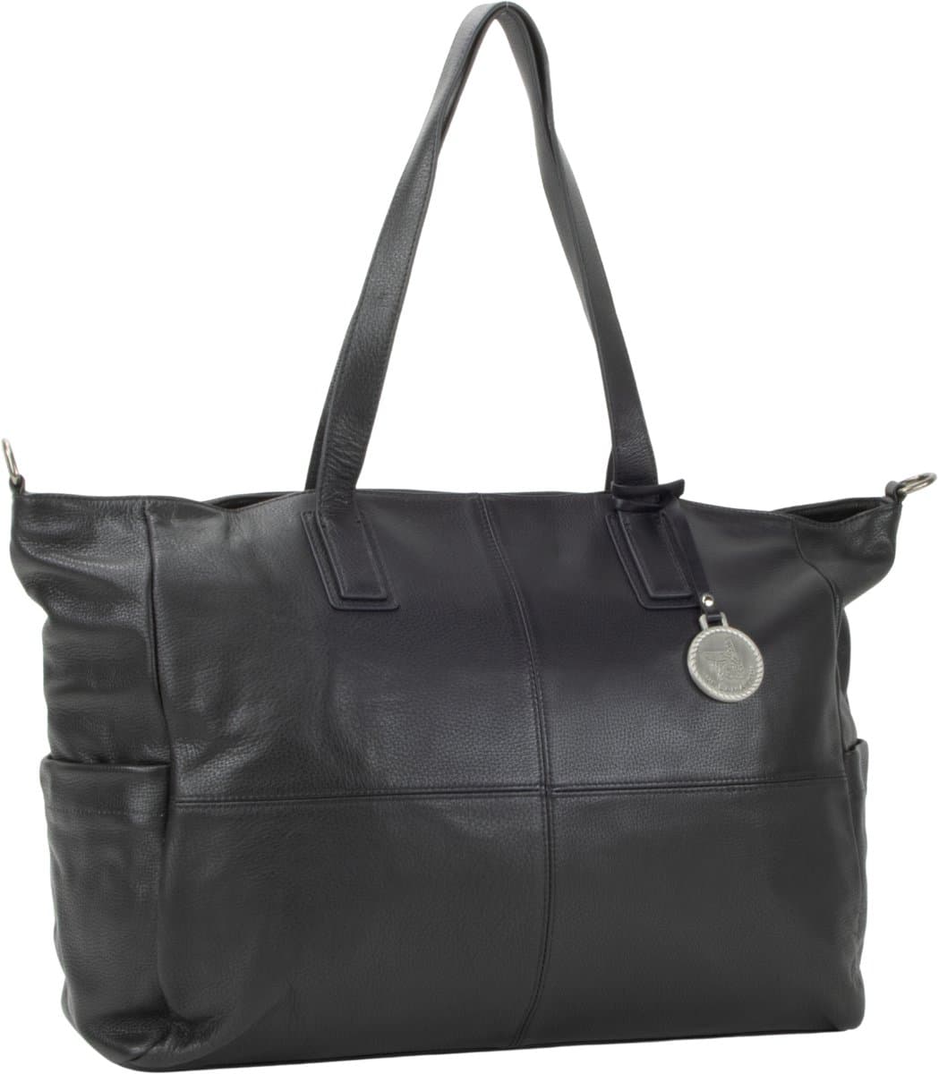 DE LAMASSU® (Zwart) Leren Shopper Dames XL – Grote Schoudertas – Laptop tas 17 inch – Werktas – Rugtas Dames – Shopper – Zwarte Tas – 30 Liter