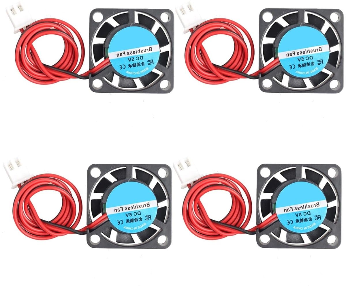 4 Stuks 2507 DC 5V Stille Koelventilator 25 x 25 x 7mm voor Computer CPU en 3D Printer, Brushless Ventilator met 2 Pin Aansluiting voor PC en Computerbehuizingen